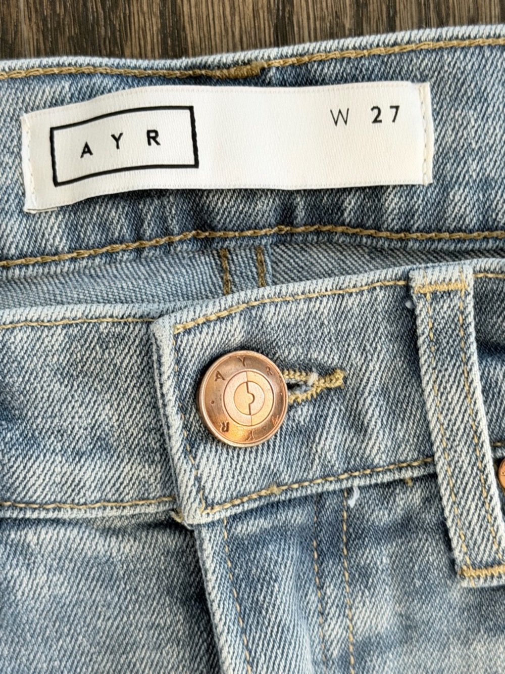 ✨ AYR The Sugar Jeans Light Wash Straight Leg High Rise W27 EUC - Picture 3 of 7